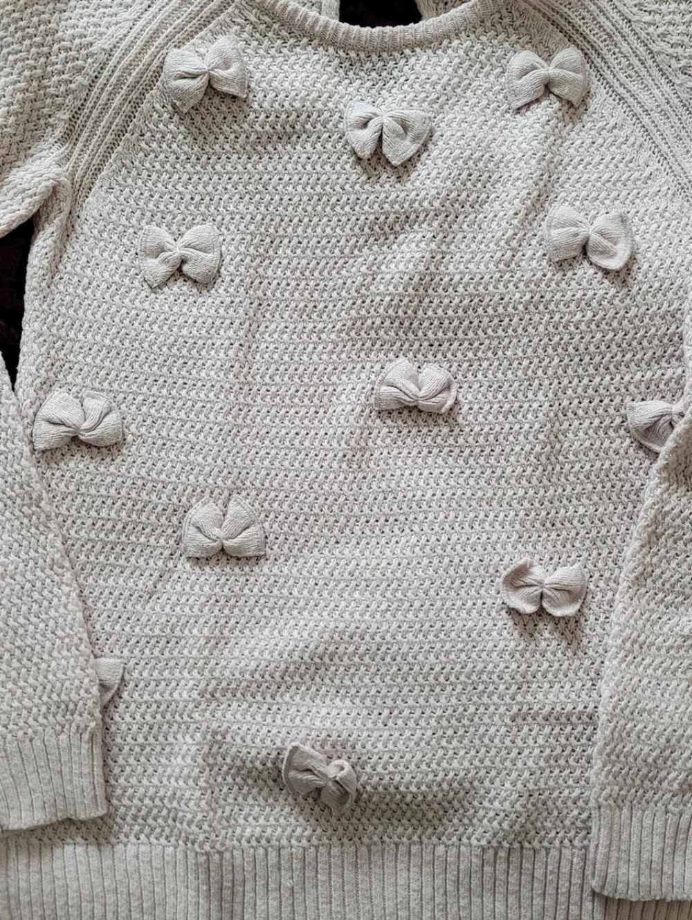Bow Accent Knit Sweater in Light Pink - Picture 2 of 5